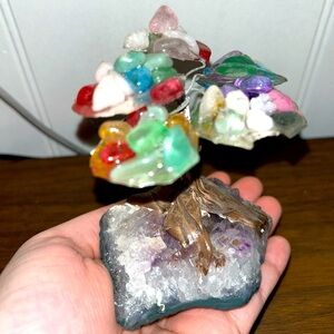 Amethyst Crystal Chip Tree Figurine Decor